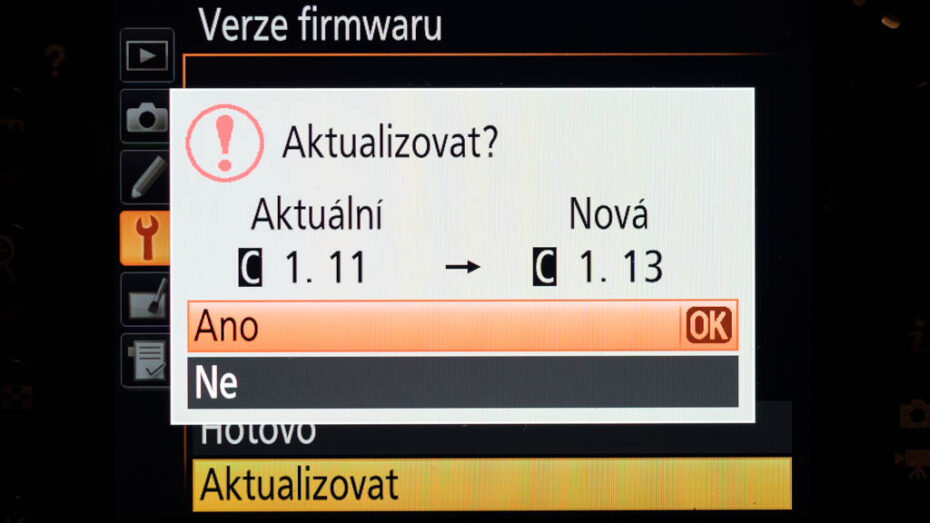 Nikon, aktualizácia firmvéru